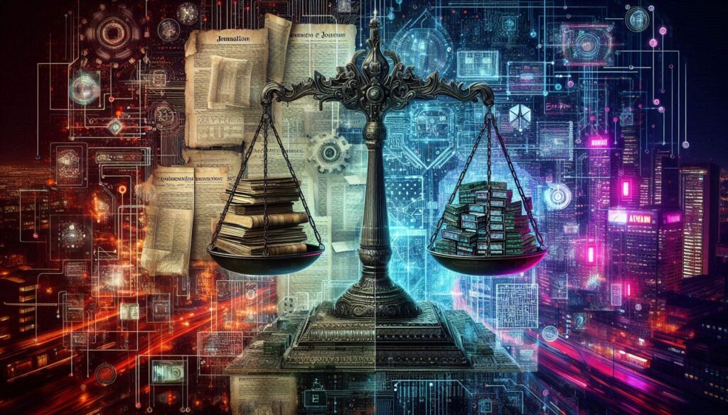 Balanza entre el conocimiento y la era digital — Imagen de referencia creada con IA (disculpen la ironia)