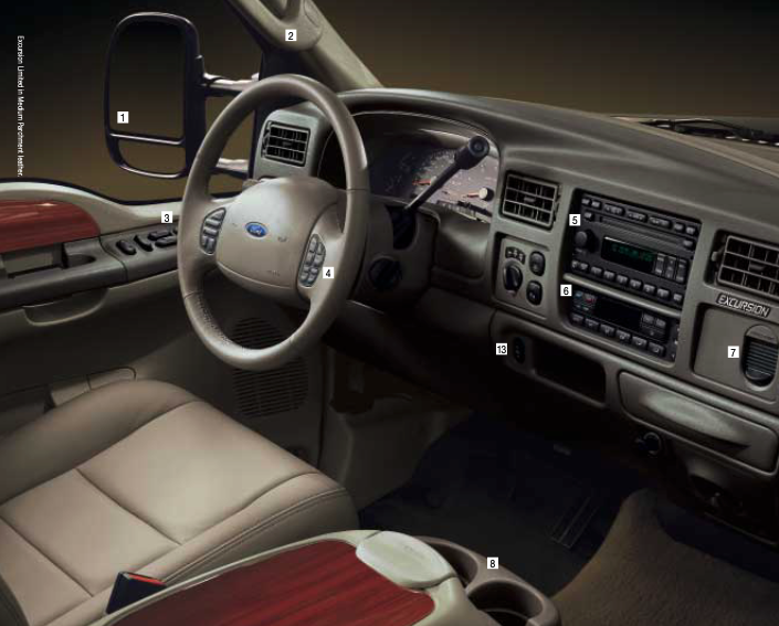 Interior de la Ford Excursion - Fuente: Auto Brochure
