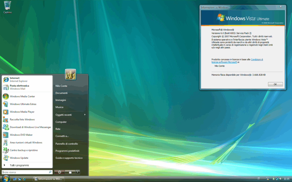 Windows Vista y su diseño Aero Glass - Fuente: Wikimedia